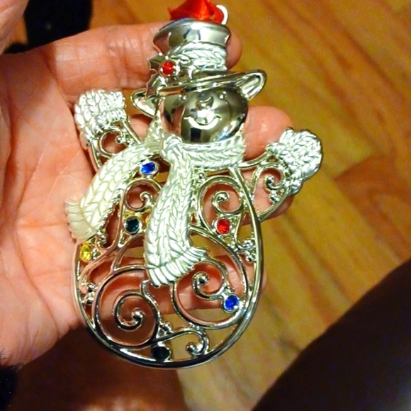 LENOX SETOF 2  Collectors Silver /W Jewels Santa &MrSnowMan New  4x4 - Picture 7 of 12